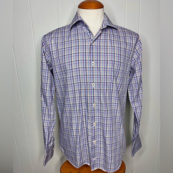 Peter Millar Multicolor Purple Checkered Long Sleeve Shirt - Picture 2 of 11